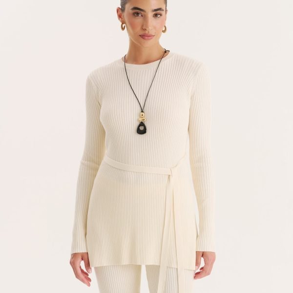 Cream Knitted Top-Louie