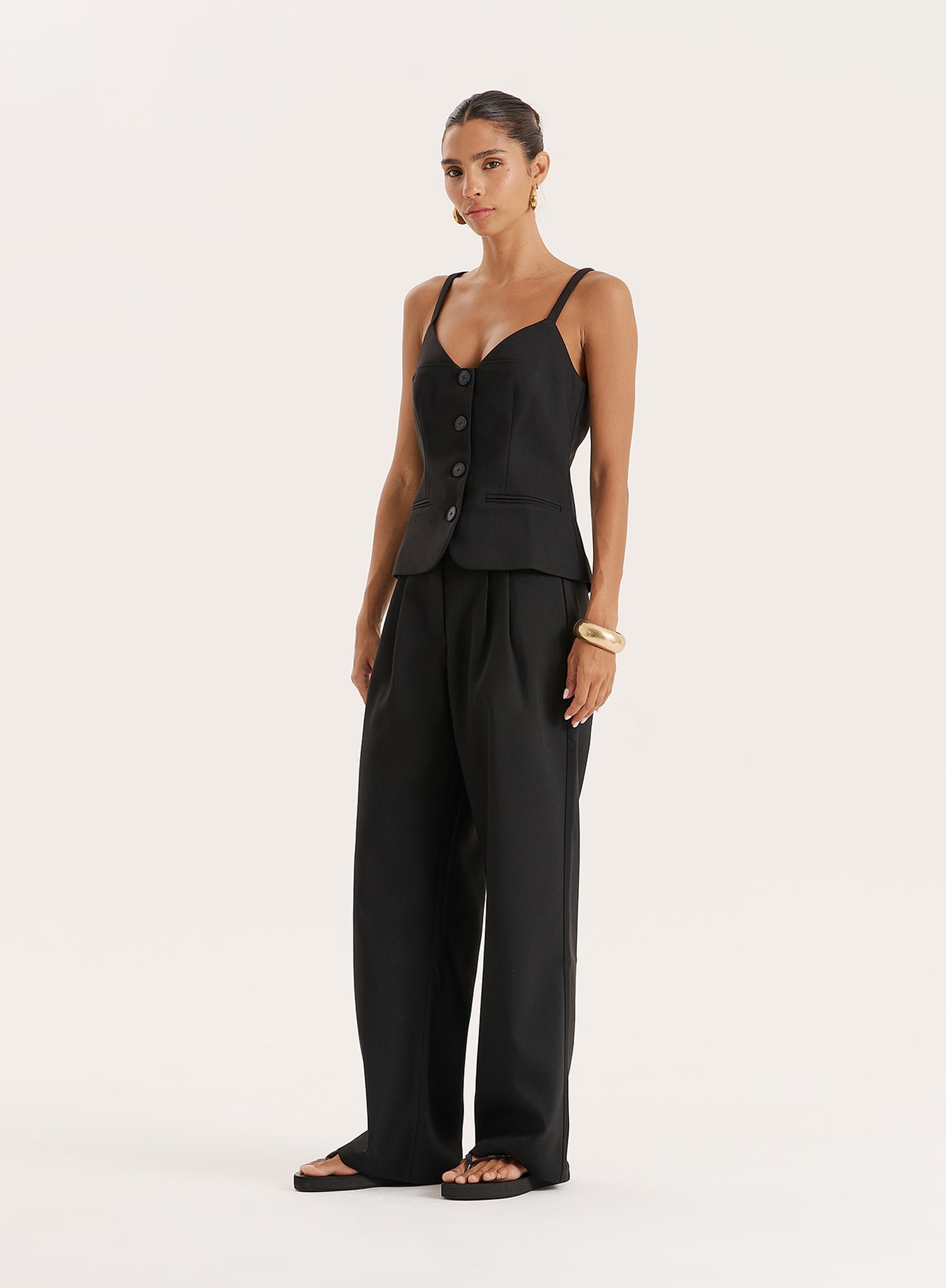 Second image of Black Tailored Waistcoat- Banksie